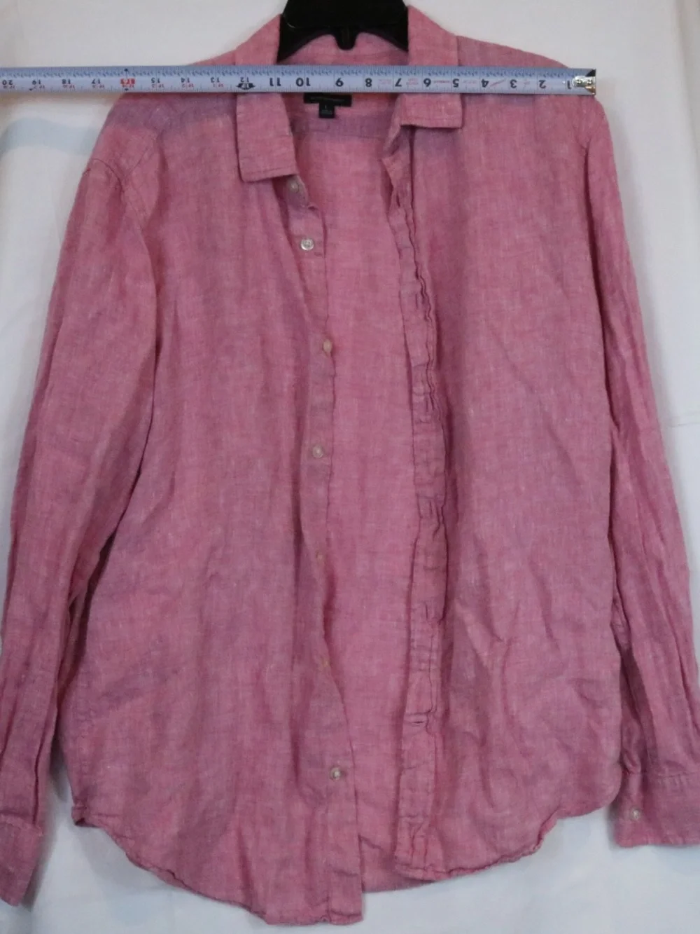Banana Republic Shirt Mens Large Pink 100% Linen Camden Standard Fit Button Down